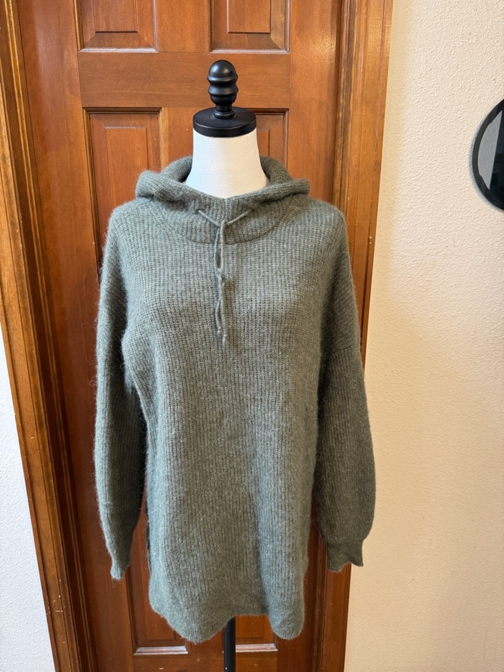 GANNI Heathered Olive Green Knit Sweater Size M